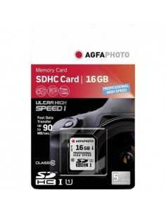 Tarjeta de memoria Agfaphoto SDHC 16GB Profesional High Speed Clase 10 UHS-I U3