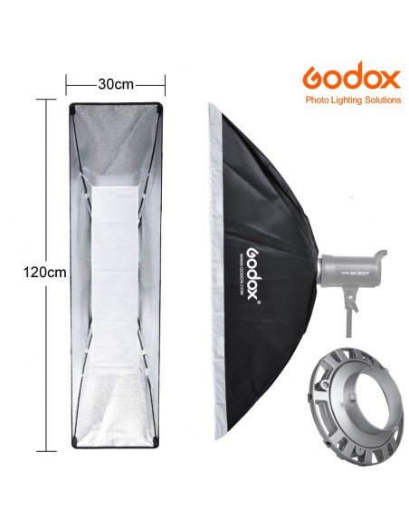 Ventana Strip Godox Premium 30x120cm con adaptador Bowens
