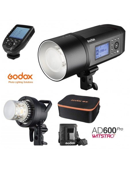 Kit Flash Godox AD600 Pro, Xpro, antorcha, alimentador y maleta